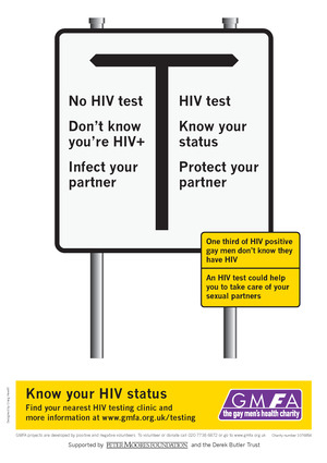 LGBTQ health awareness - Know Your HIV Status sign