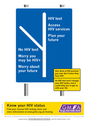 LGBTQ health awareness - Know Your HIV Status street sign